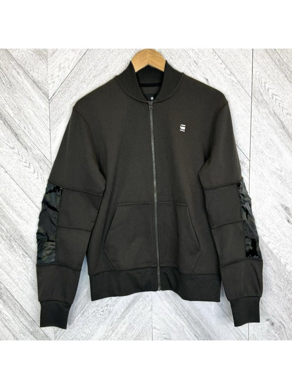 G-Star Raw Rackam Bomber Jacket Mens Medium Olive Green Camo Full Zip